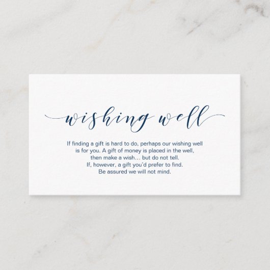 Schönes Elegant, in der Marine, Hochzeit wünschend Begleitkarte (Vorderseite)