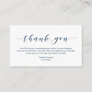 Schönes Elegant, in Navy Blue, Wedding Vielen Dank Begleitkarte