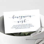 Schönes Elegant, Navy Blue Drehbuch Honeymoon Wish Begleitkarte