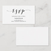 Schönes Elegant, Schwarzes Skript, Hochzeitsszenar Begleitkarte (Vorne/Hinten)