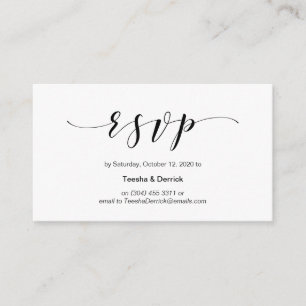 Schönes Elegant, Schwarzes Skript, Hochzeitsszenar Begleitkarte