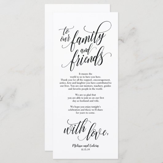 Schönes Elegant Vielen Dank Platz Einstellungskart Programm (Vorne/Hinten)