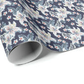 Schönes elegantes Blume-Muster Geschenkpapier (Rolleneckpunkt)