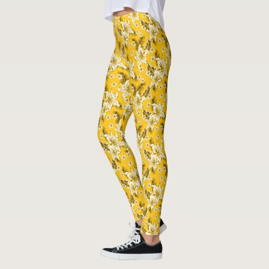 Schönes elegantes Blume-Muster Leggings (Links)