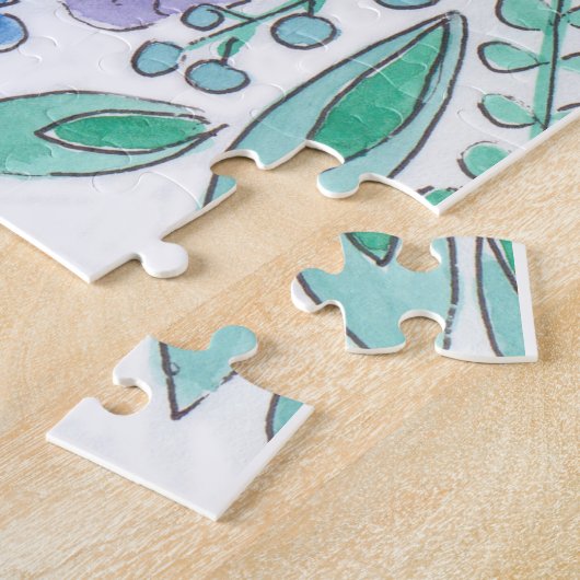 Schönes, elegantes Blume-Puzzle, Aquarell Puzzle (Seite)