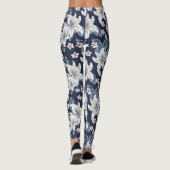 Schönes elegantes Blumenmuster Leggings (Rückseite)