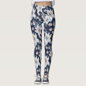 Schönes elegantes Blumenmuster Leggings (Vorderseite)