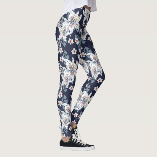 Schönes elegantes Blumenmuster Leggings (Rechts)