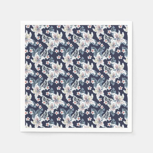 Schönes elegantes Blumenmuster Serviette (Vorderseite)
