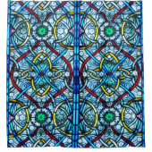 Schönes elegantes Buntglas Notre Dame Paris Duschvorhang (Vorderseite)