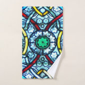 Schönes elegantes Buntglas von Notre Dame Badhandtuch Set (Handtuch)
