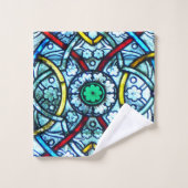 Schönes elegantes Buntglas von Notre Dame Badhandtuch Set (Waschlappen)