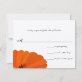 Schönes elegantes Coral Poppy Wedding RSVP Einladung (Vorderseite)