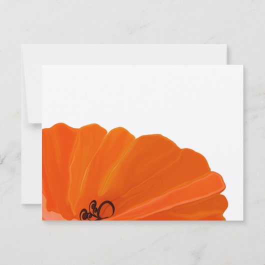 Schönes elegantes Coral Poppy Wedding RSVP Einladung (Rückseite)
