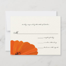 Schönes elegantes Coral Poppy Wedding RSVP Einladung