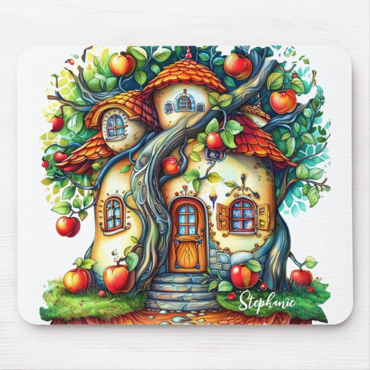 Schönes elegantes Fantasy Apple Fruchthaus Mousepad (Vorne)