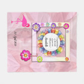 Schönes Elegantes Floral Flamingo Persönliche Gest Fleecedecke (Vorderseite (Horizontal))