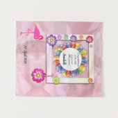 Schönes Elegantes Floral Flamingo Persönliche Gest Wandteppich (Vorderseite (Horizontal))