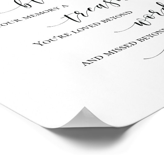 Schönes Elegantes Gedächtniszeichen Poster (Ecke)