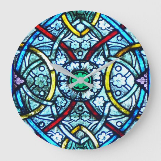 Schönes elegantes Glas Notre Dame Paris Große Wanduhr (Vorderseite)