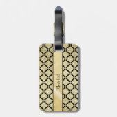 Schönes elegantes Gold u. schwarzes symmetrisches Gepäckanhänger (Rückseite vertikal)