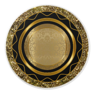 Schönes elegantes Gold und schwarzer Entwurf Keramikknauf