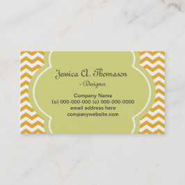 Schönes, elegantes, modernes gelbes Zickzack Visitenkarte