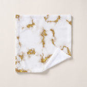 Schönes elegantes modernes Marmormonogramm-Design Badhandtuch Set (Waschlappen)