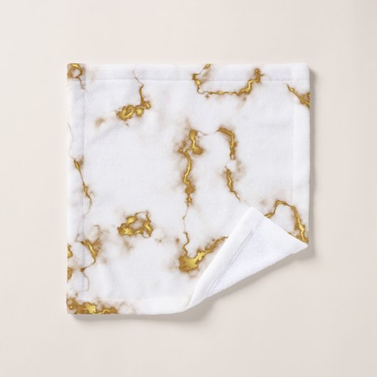 Schönes elegantes modernes Marmormonogramm-Design Badhandtuch Set (Waschlappen)