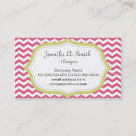 Schönes, elegantes, modernes rosa Zickzack Visitenkarte