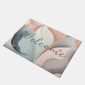 Schönes, elegantes pastellfarbenes Blätter Fußmatte (Schrägansicht)