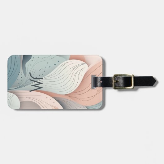 Schönes, elegantes pastellfarbenes Blätter Gepäckanhänger (Vorderseite horizontal)