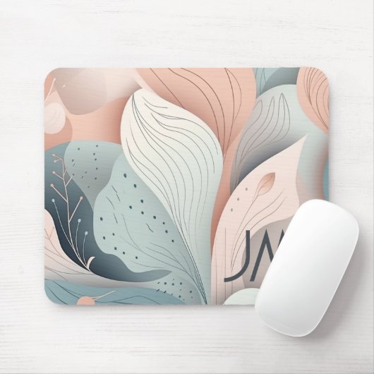 Schönes, elegantes pastellfarbenes Blätter Mousepad (Mit Mouse)