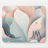 Schönes, elegantes pastellfarbenes Blätter Mousepad (Vorne)