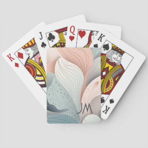 Schönes, elegantes pastellfarbenes Blätter Spielkarten