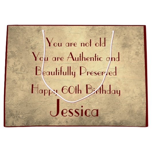 Schönes, elegantes personalisiertes 60. Geburtstag Große Geschenktüte (Vorderseite)