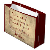 Schönes, elegantes personalisiertes 60. Geburtstag Große Geschenktüte (Vorderseite Schrägansicht)