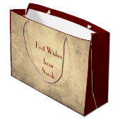 Schönes, elegantes personalisiertes 90. Geburtstag Große Geschenktüte (Rückseite Schrägansicht)