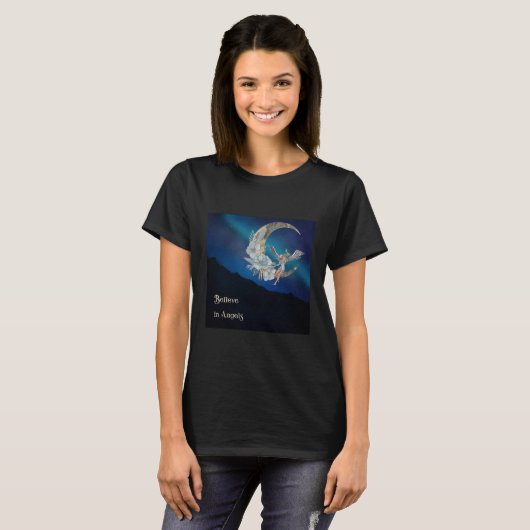 Schönes Engel & Moon Design T-Shirt (Vorne ganz)