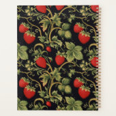 Schönes Erdbeeren-Muster Schriftzug Rezept Planer (Rückseite)