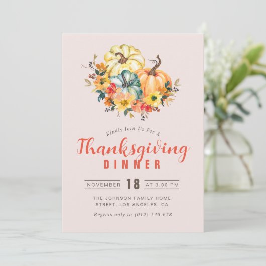 schönes Erntedank Einladung (Stehend Vorderseite)