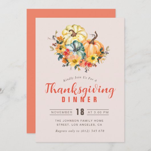 schönes Erntedank Einladung (Vorne/Hinten)