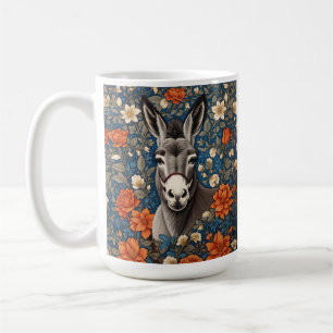 Schönes Eselsgesicht Elegante Blumen Kaffeetasse