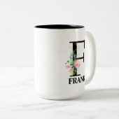 Schönes F monogrammiertes Initial Zweifarbige Tasse (VorderseiteRechts)