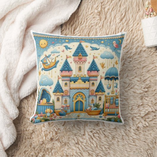 Schönes Fairy Tale Burg Katzengeweih Kissen (Decke)