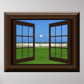 Schönes Fake Fensterblick Golfplatz Poster (Vorne)