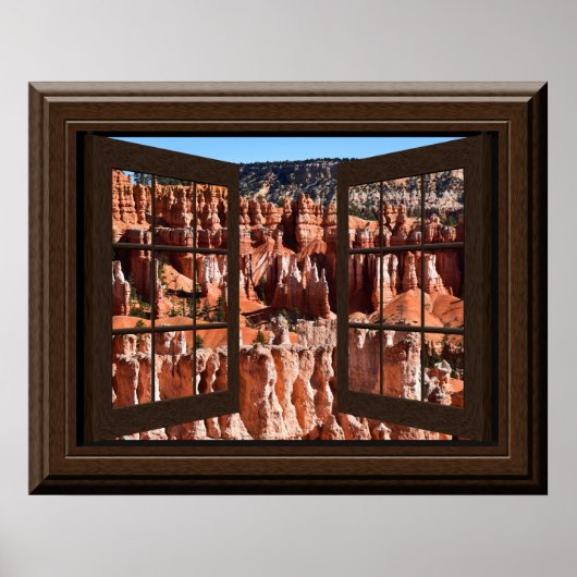 Schönes Fake Window View Hoodoos Bryce Canyon Poster (Vorne)