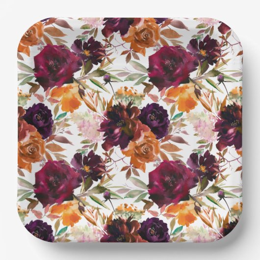 Schönes Fall Themed Party Plate Pappteller (Vorderseite)