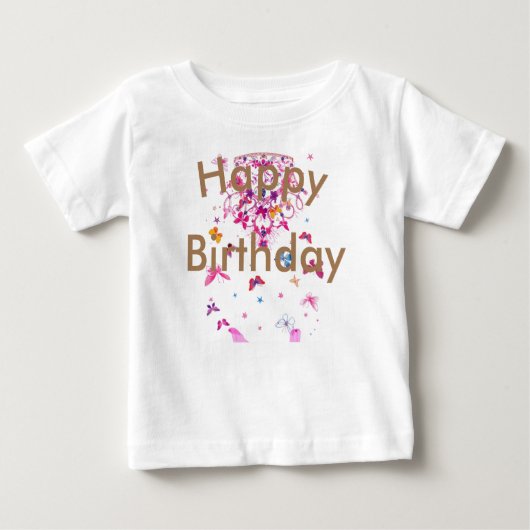 Schönes fantastisches feminines Design Happy Birth Baby T-shirt (Vorderseite)