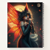 Schönes Fantasy Cat Fairy Art Notebook Notizblock (Rückseite)